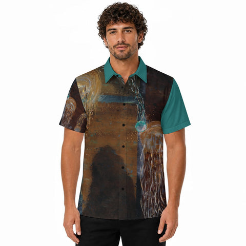 The Gathering (Turquioise) Print Men's Shirt