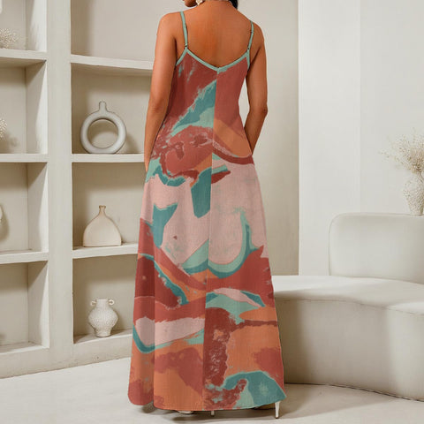 Fog Women's Elegant V-Neck Maxi Dress