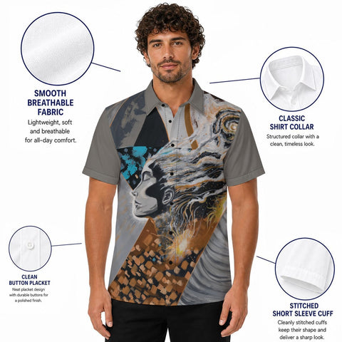 Conduit of the Infinite Men's Casual Button-Up Shirt