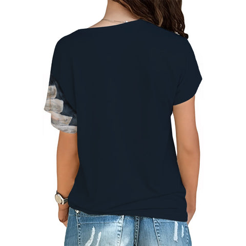 Steam Angel Sleeve Women's T-shirt With Elastic Band