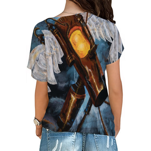 Steam Angel of Light Women's T-shirt With Elastic Band