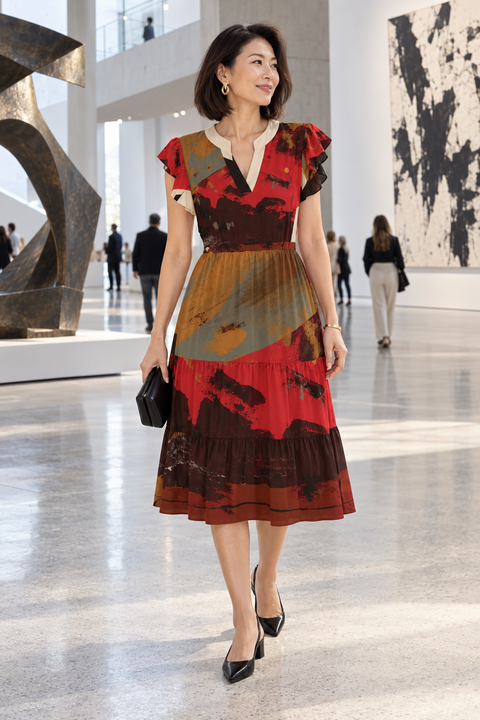 Red Sector Women's Midi Dress