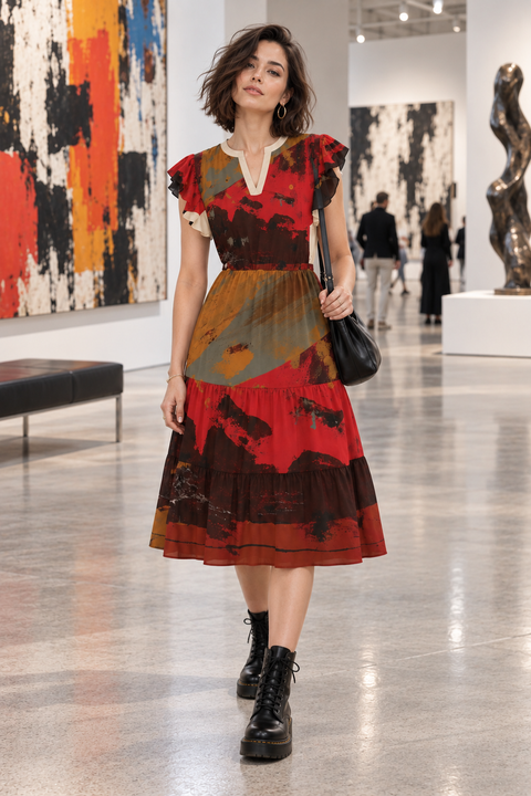 Red Sector Women's Midi Dress