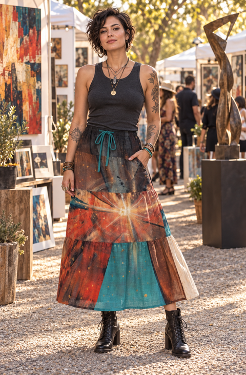 The Point Where it all Began Pleated Long Skirt